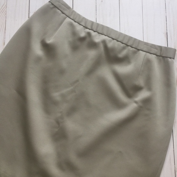 CLASSIQUES ENTIER Tan Wool Career Pencil Skirt 12P - Picture 3 of 6